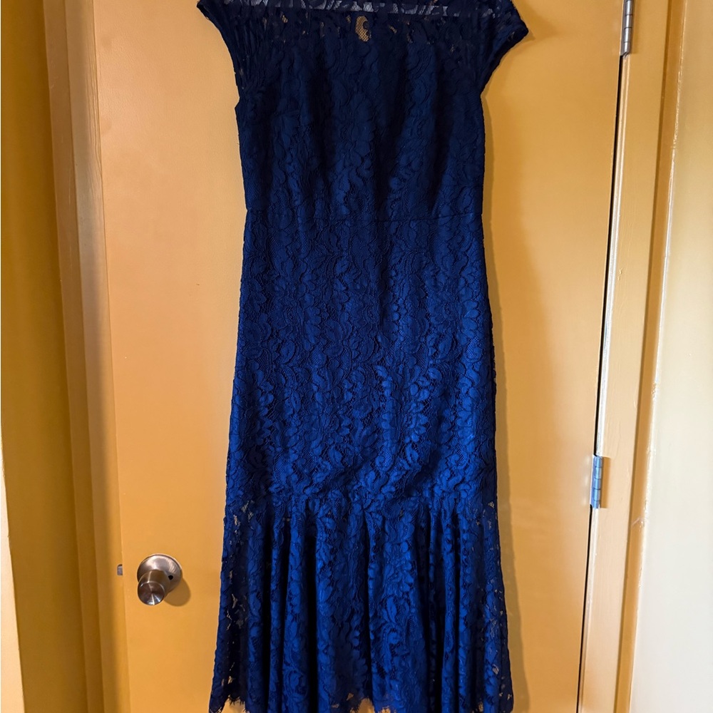Banana Republic Navy Lace Midi Dress